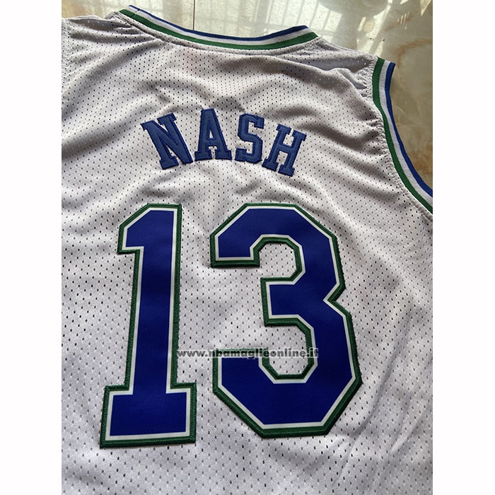 Maglia Dallas Mavericks Steve Nash No 13 Mitchell & Ness 1994-95 Bianco
